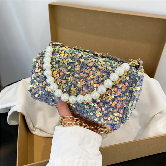 Fashion Pearl Sequin Dinner Bag,Handbag,Crossbody Bag